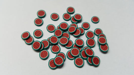 clay fruit cabochons - watermelon