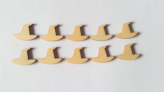 30mm wooden witch hat shapes