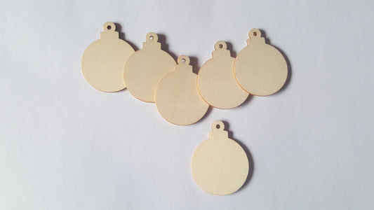 65mm wooden christmas baubles