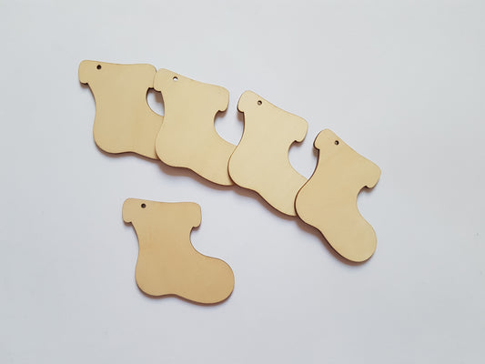 70mm wooden christmas stocking shapes