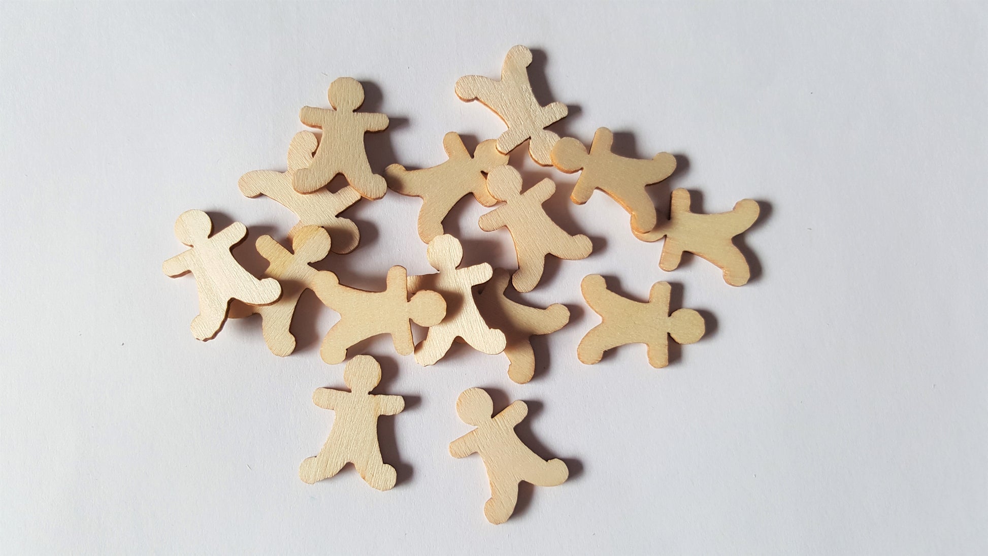 25mm wooden gingerbread man shapes