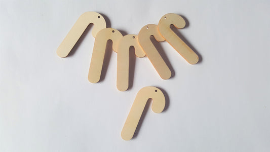 70mm wooden candycane shapes