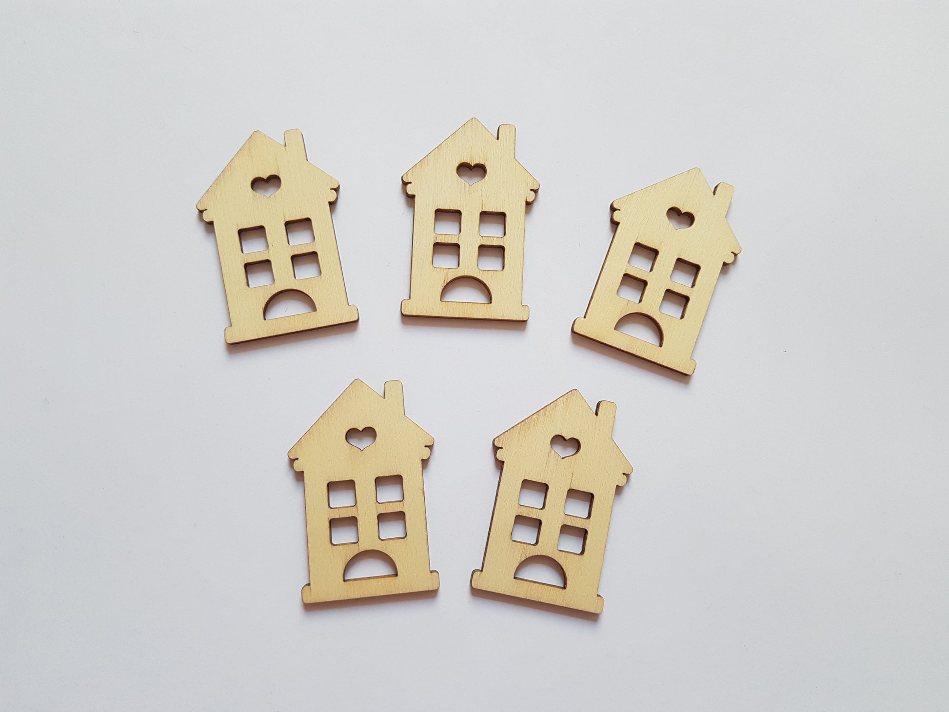 50mm wooden house shapes