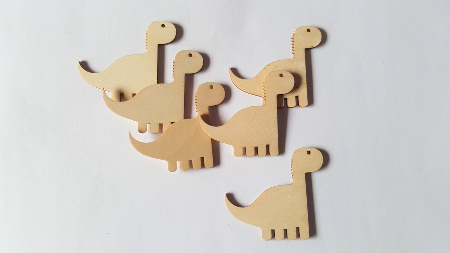 70mm wooden dinosaur shapes