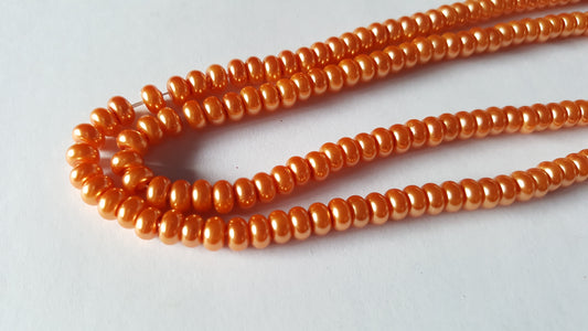 50 x 5mm Glass Pearl Rondelle Beads | Jewellery Making Beads for Bracelets, Necklaces & DIY Craft Projects