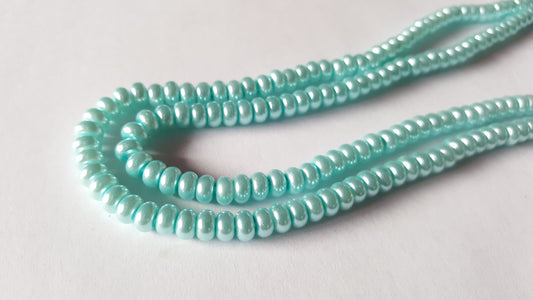 50 x 5mm Glass Pearl Rondelle Beads | Jewellery Making Beads for Bracelets, Necklaces & DIY Craft Projects