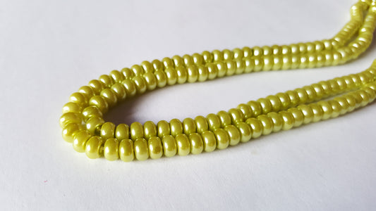 50 x 5mm Glass Pearl Rondelle Beads | Jewellery Making Beads for Bracelets, Necklaces & DIY Craft Projects