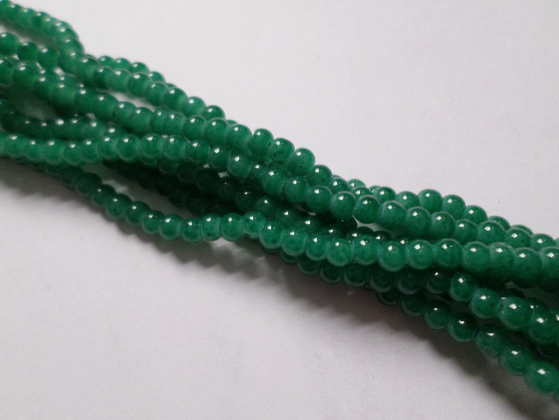 jelly style glass beads - green