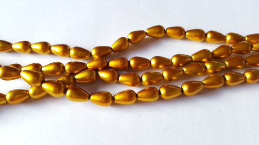 metallic drop beads - yellow