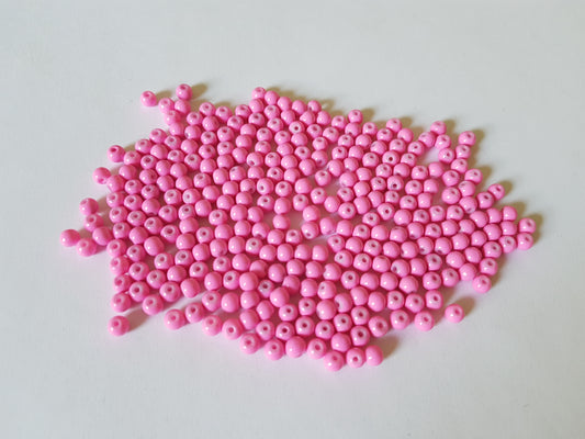 4mm baked glass beads - orchid