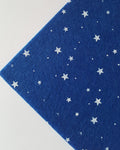printed stars felt - royal blue