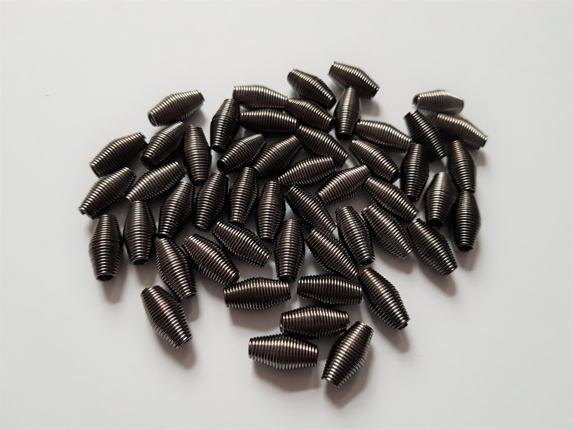 11mm iron spring beads - black