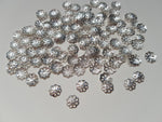 8mm beadcaps - silver plated