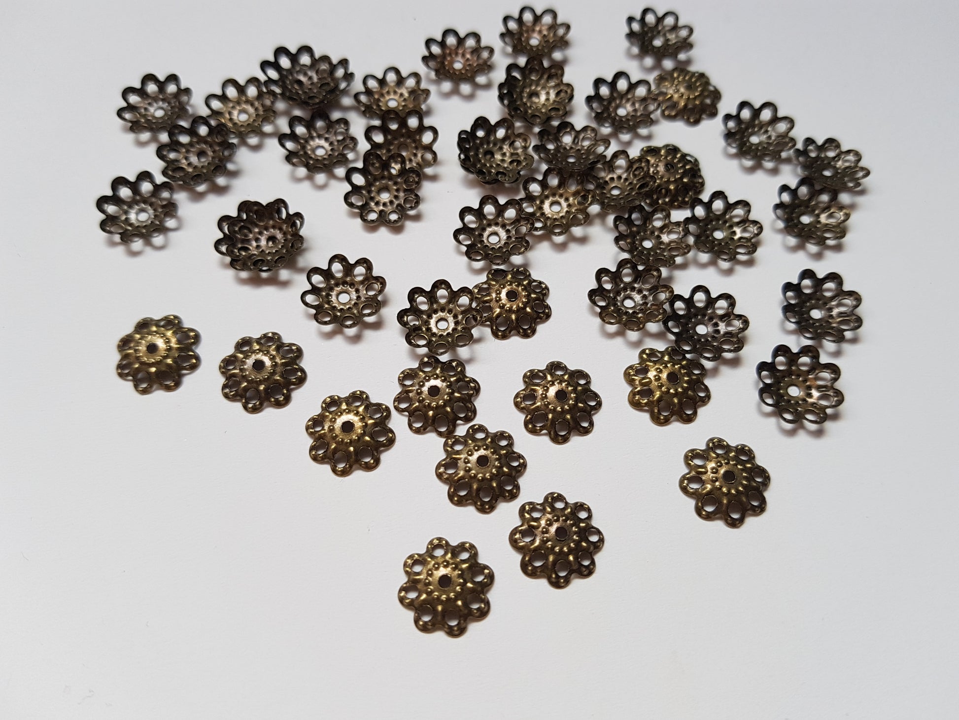 10mm antique bronze plated beadcaps