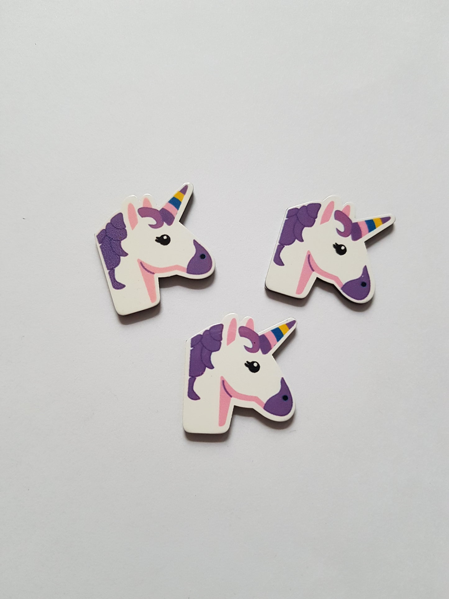 3 x Resin Flatbacks - 25mm - Unicorn