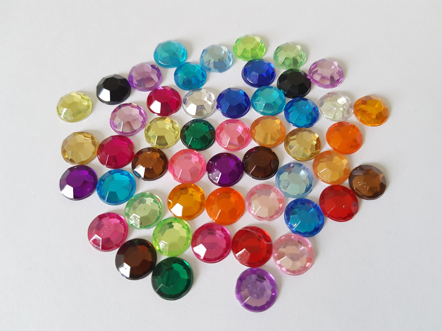 8mm resin rhinestones - mixed colour