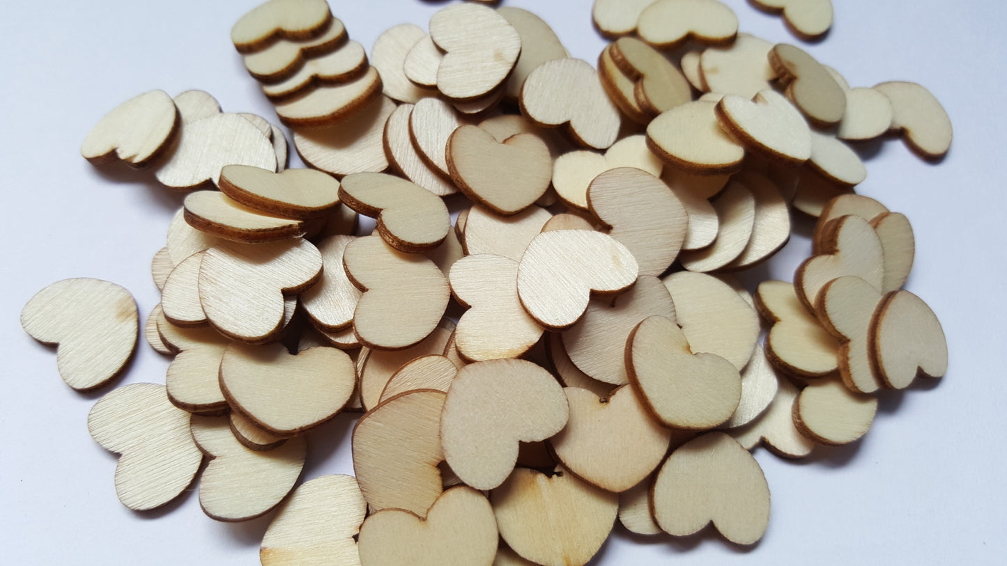 wooden heart shapes