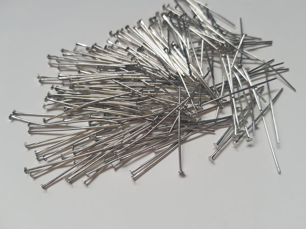 35mm silver plated headpins