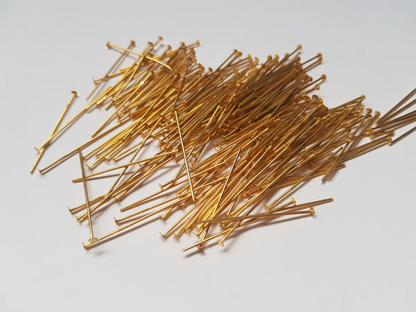 30mm gold plated headpins