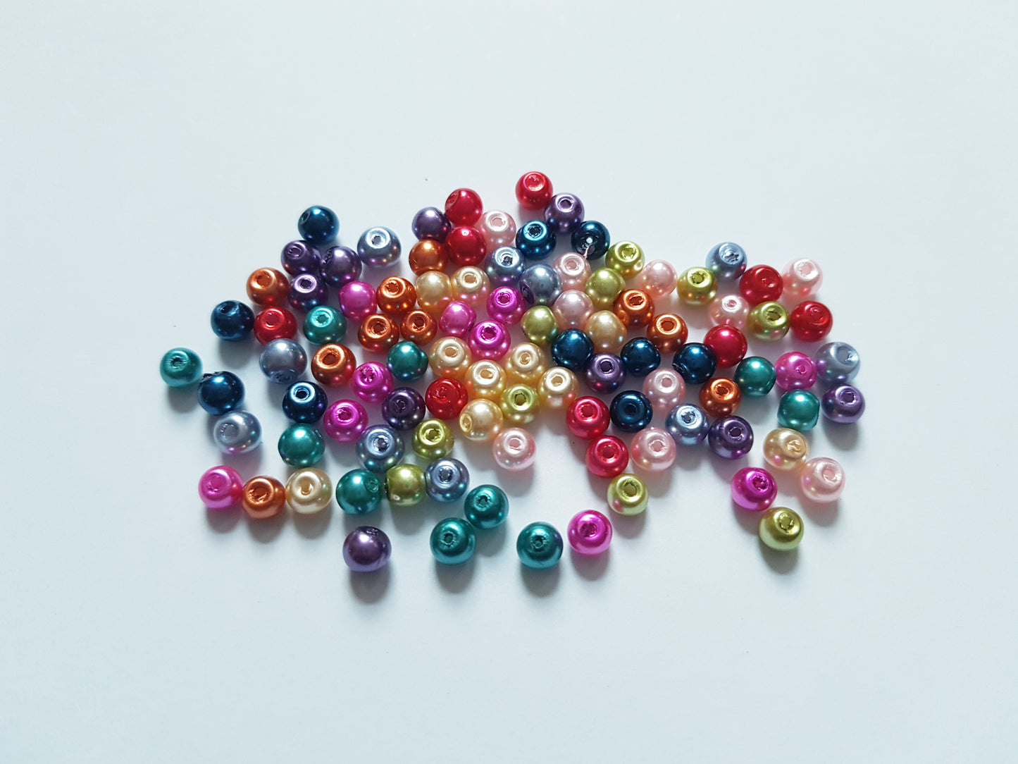 4mm glass pearl beads - mixed colour