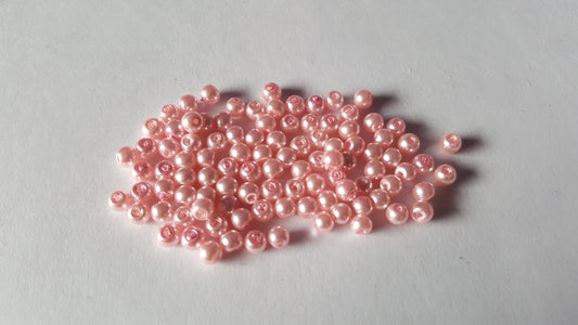 100 x 4mm Round Pearl Glass Beads | Jewellery Making Beads for Bracelets, Necklaces, Earrings & DIY Craft Projects
