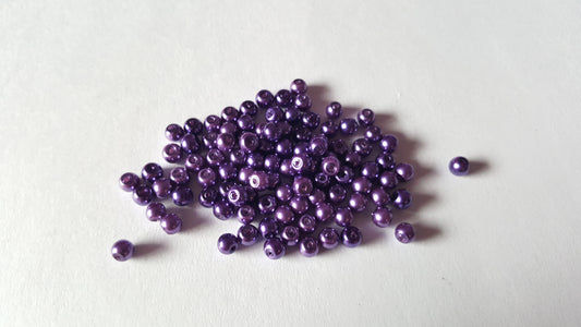 glass pearl beads - purple