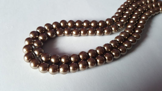 glass pearl beads - mushroom