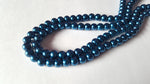 glass pearl beads - navy blue