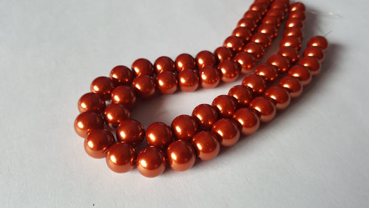 30 x 10mm Glass Pearl Round Beads | Jewellery Making Beads for Bracelets, Necklaces & DIY Crafts
