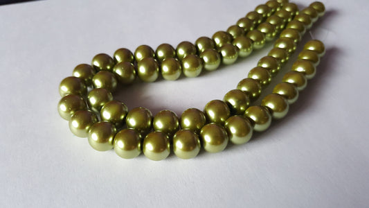 30 x 10mm Glass Pearl Round Beads | Jewellery Making Beads for Bracelets, Necklaces & DIY Crafts