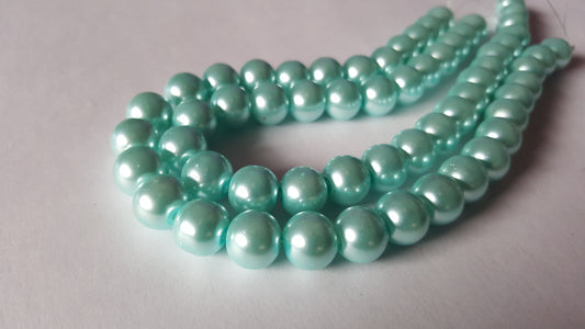 30 x 10mm Glass Pearl Round Beads | Jewellery Making Beads for Bracelets, Necklaces & DIY Crafts