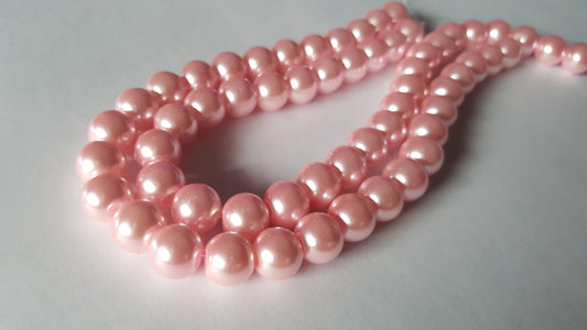 30 x 10mm Glass Pearl Round Beads | Jewellery Making Beads for Bracelets, Necklaces & DIY Crafts