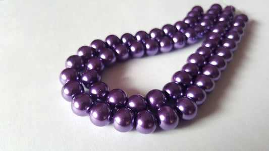 glass pearl beads - purple