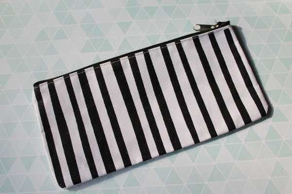black & white striped pencil case 