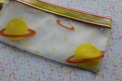 sparkly galaxy pencil case - yellow 