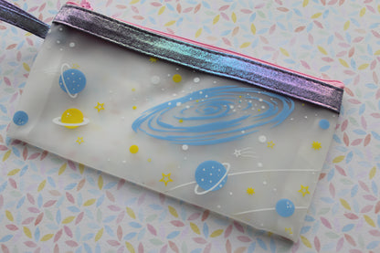 sparkly galaxy pencil case - purple 