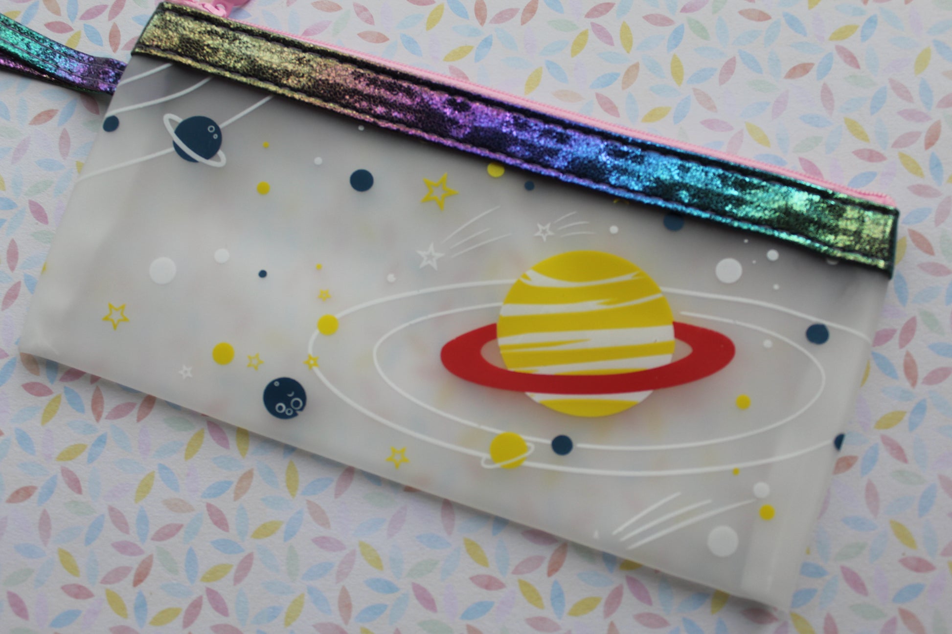 sparkly galaxy pencil case - multicolour