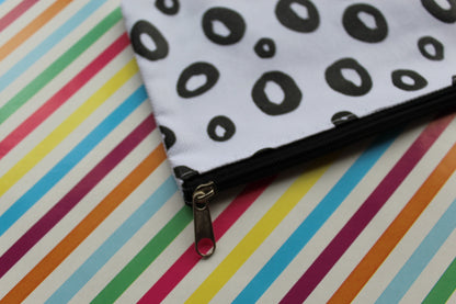 black & white spotty pencil case