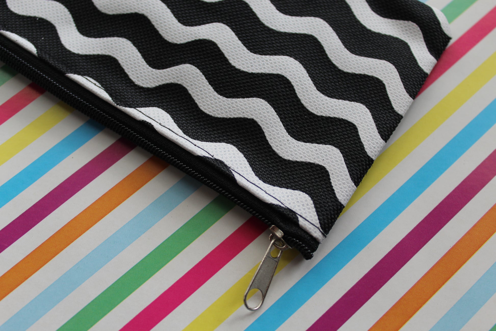 black & white zigzags pencil case