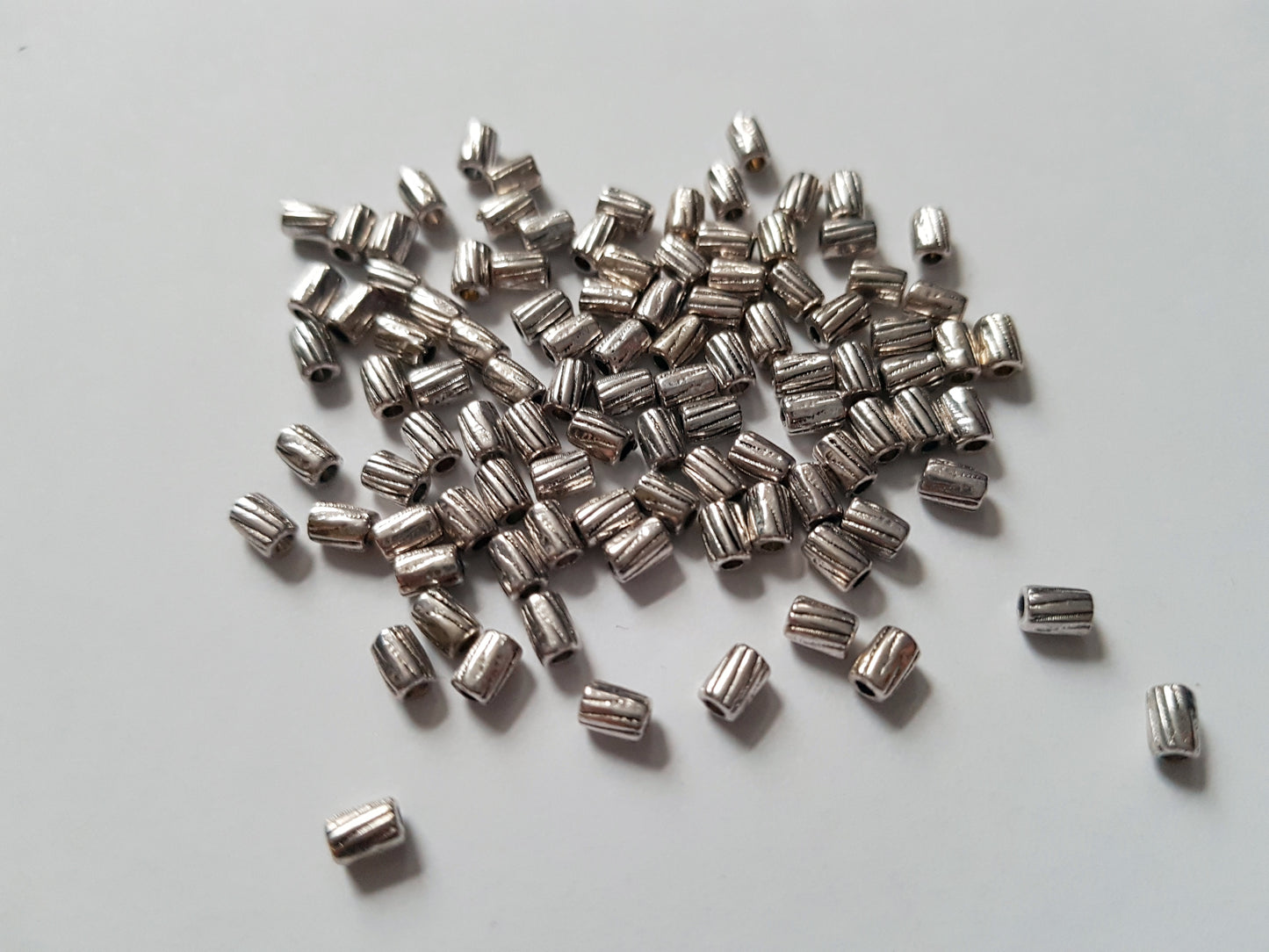 4mm striped metal column spacer beads