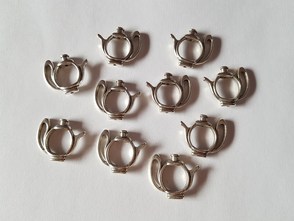 23.5mm silver plated teapot pendants