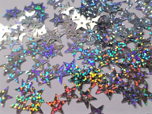 13mm holographic silver star sequins