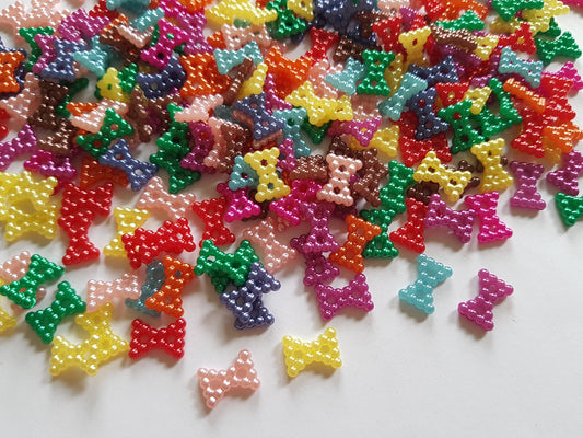 12mm acrylic pearl flatbacks - mixed colour