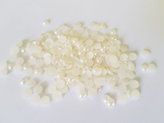 acrylic pearl cabochons - ivory