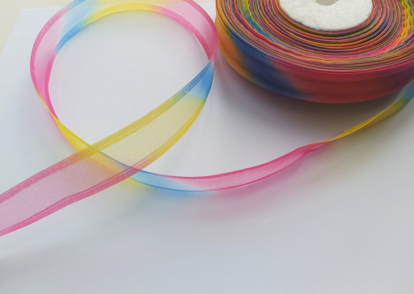 3m organza ribbon - 25mm - rainbow