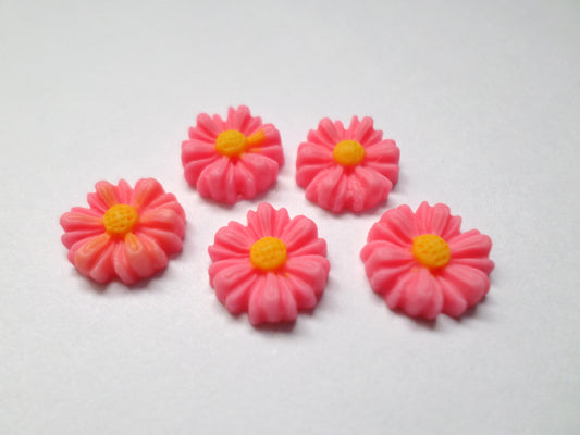 daisy flower flatbacks - pink