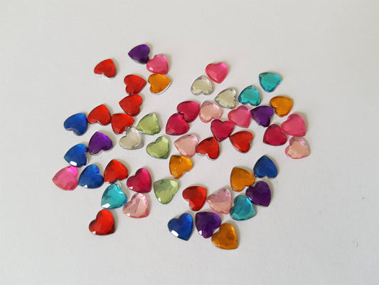 heart rhinestones - mixed colour