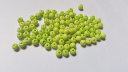 4mm acrylic round beads - bright green