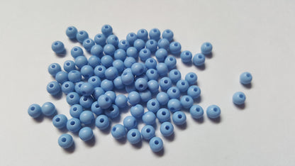 4mm acrylic round beads - pale blue