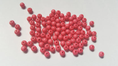 4mm acrylic round beads - pink